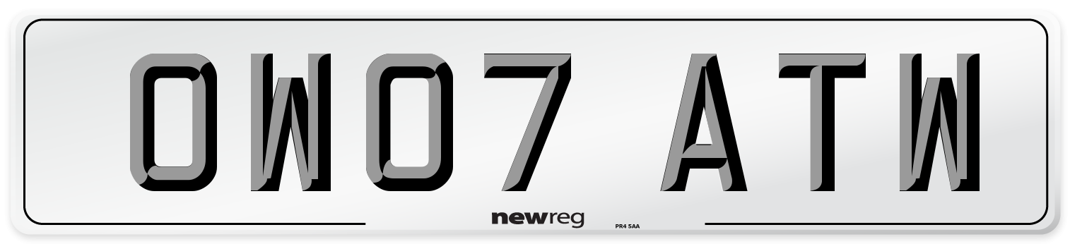 OW07 ATW Number Plate from New Reg